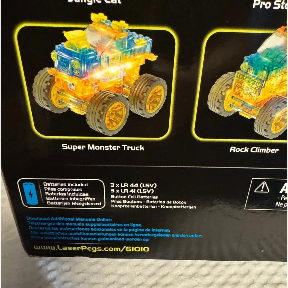 Laser Pegs Super Monster Truck 6-in-1 LED Lighted Building Set 61010 New Sealed